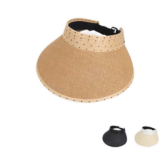 Wide-Brimmed Open-Top Straw Hat for Women