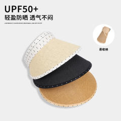 Wide-Brimmed Open-Top Straw Hat for Women