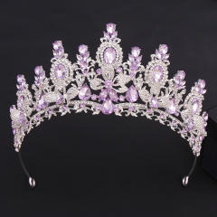 Bridal Wedding Crown with Floral Crystal Rhinestones