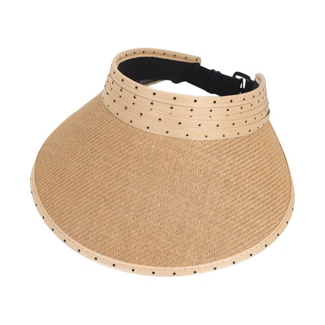 Wide-Brimmed Open-Top Straw Hat for Women