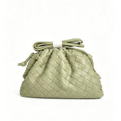 New Fashionable Woven Clutch Bag Korean Style Cloud Soft Leather Dumpling Bag