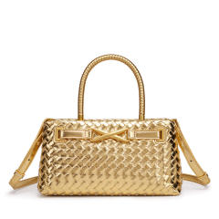 Hot sale woven design color matching handbag for women