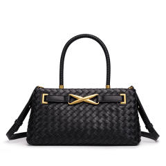 Hot sale woven design color matching handbag for women