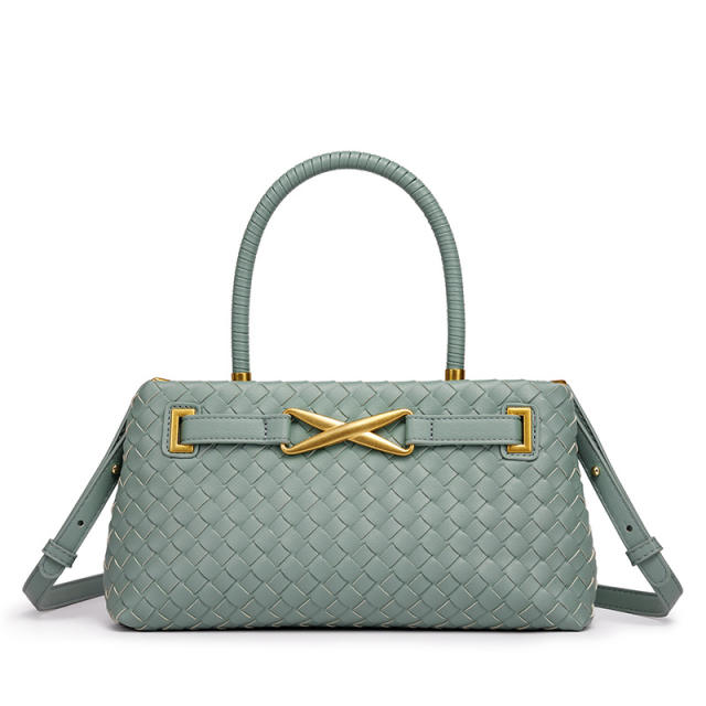 Hot sale woven design color matching handbag for women