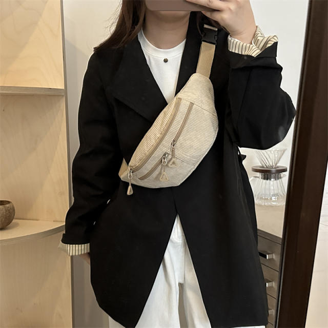 Large Capacity Waist Bag Casual Shoulder Crossbody Bag Fashionable Simple Japanese Sports Chest Bag