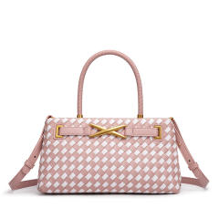 Hot sale woven design color matching handbag for women