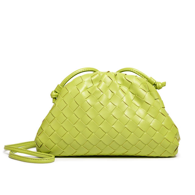 New Fashionable Woven Clutch Bag Korean Style Cloud Soft Leather Dumpling Bag