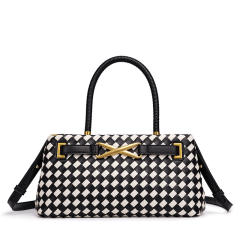 Hot sale woven design color matching handbag for women