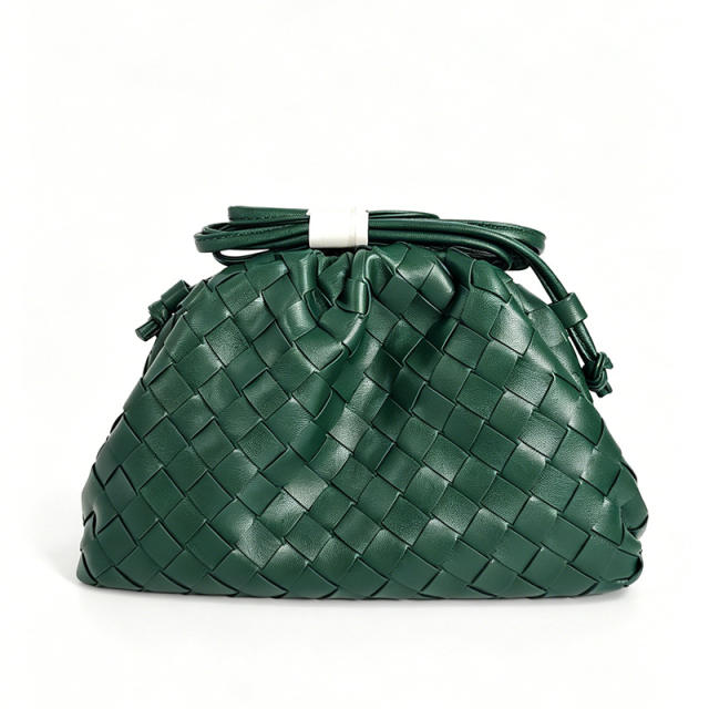 New Fashionable Woven Clutch Bag Korean Style Cloud Soft Leather Dumpling Bag