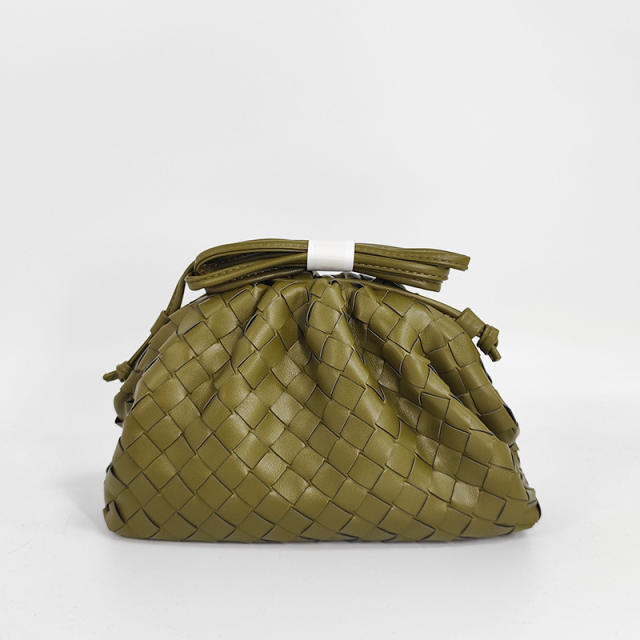 New Fashionable Woven Clutch Bag Korean Style Cloud Soft Leather Dumpling Bag