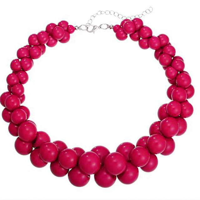 Acrylic Multi-Layered Beaded Necklace