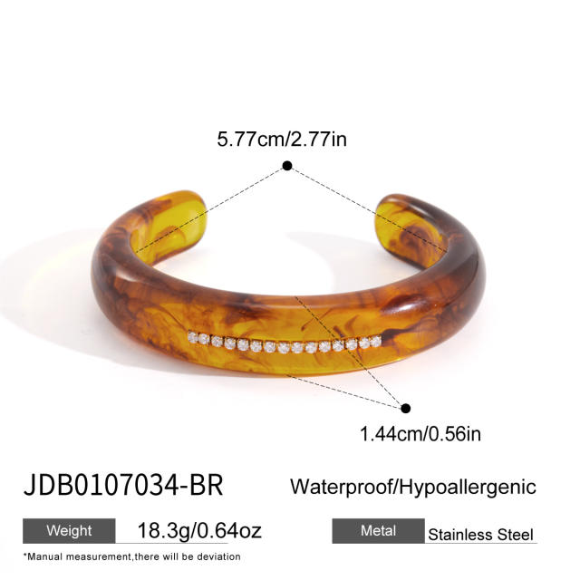Winter autumn chunky colorful acrylic rhinestone bangle rings set