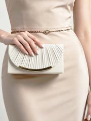 Elegant fold pattern gold edge cluth bag evening bag wedding bag