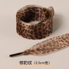 2.5cm /4cm Widened Shoelaces Leopard Print Pattern Ribbon Lace Shoelaces