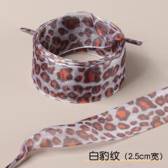 2.5cm /4cm Widened Shoelaces Leopard Print Pattern Ribbon Lace Shoelaces