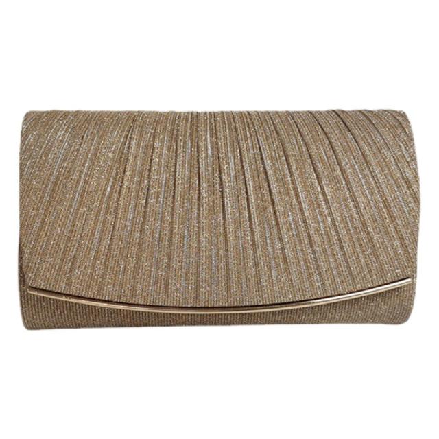 Fashion Pleated Clutch Bag Iron Edge Evening Bag Wedding Dress Simple Crossbody Bag