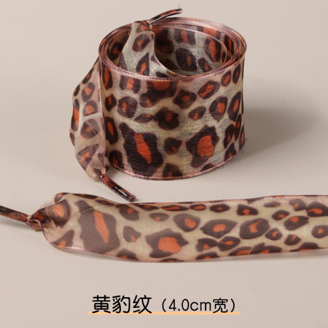 2.5cm /4cm Widened Shoelaces Leopard Print Pattern Ribbon Lace Shoelaces