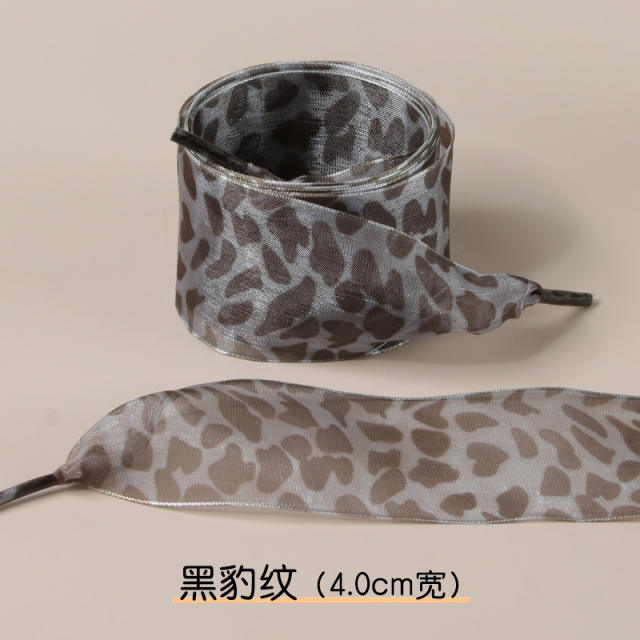 2.5cm /4cm Widened Shoelaces Leopard Print Pattern Ribbon Lace Shoelaces