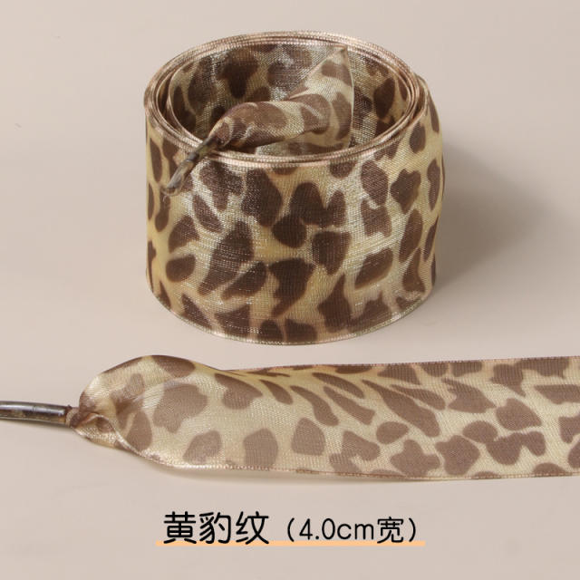 2.5cm /4cm Widened Shoelaces Leopard Print Pattern Ribbon Lace Shoelaces