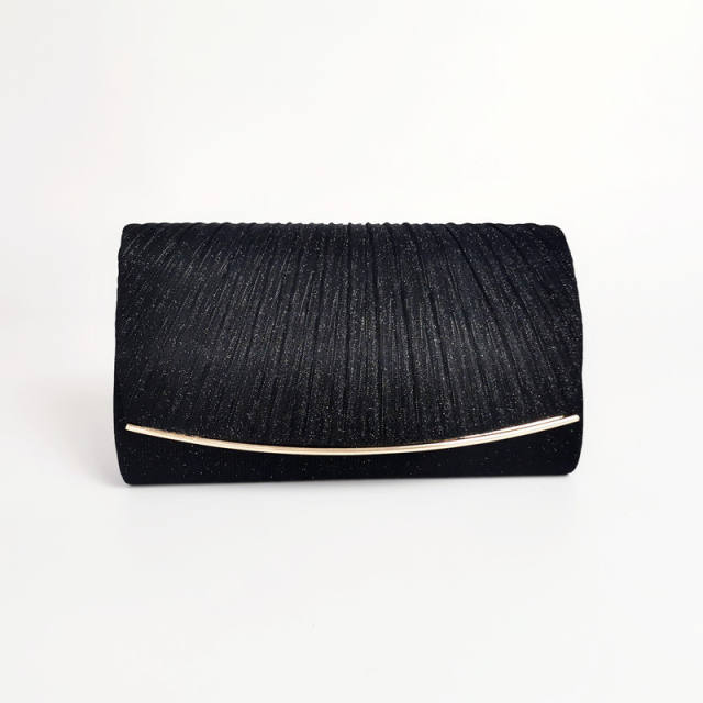 Fashion Pleated Clutch Bag Iron Edge Evening Bag Wedding Dress Simple Crossbody Bag