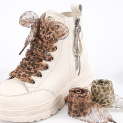 2.5cm /4cm Widened Shoelaces Leopard Print Pattern Ribbon Lace Shoelaces