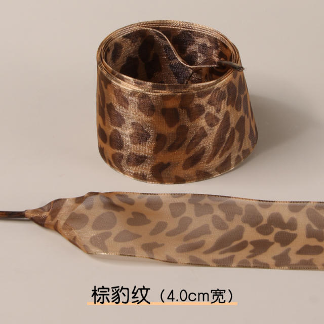 2.5cm /4cm Widened Shoelaces Leopard Print Pattern Ribbon Lace Shoelaces