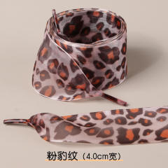 2.5cm /4cm Widened Shoelaces Leopard Print Pattern Ribbon Lace Shoelaces