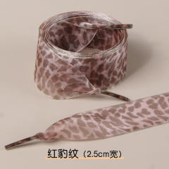 2.5cm /4cm Widened Shoelaces Leopard Print Pattern Ribbon Lace Shoelaces