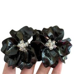 Exaggerated Crystal Woven Gradient Flower Earrings