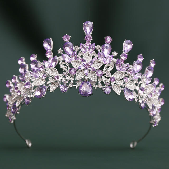 Baroque-Style Bridal Crown Headpiece with Rhinestones