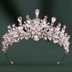 Baroque-Style Bridal Crown Headpiece with Rhinestones