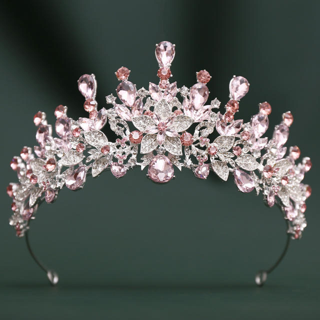 Baroque-Style Bridal Crown Headpiece with Rhinestones