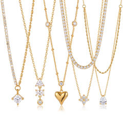 New and popular heart-shaped teardrop stainless steel necklace for women