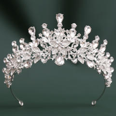 Baroque-Style Bridal Crown Headpiece with Rhinestones