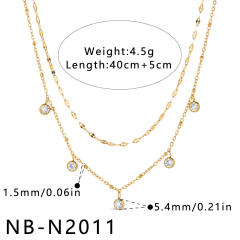 New and popular heart-shaped teardrop stainless steel necklace for women