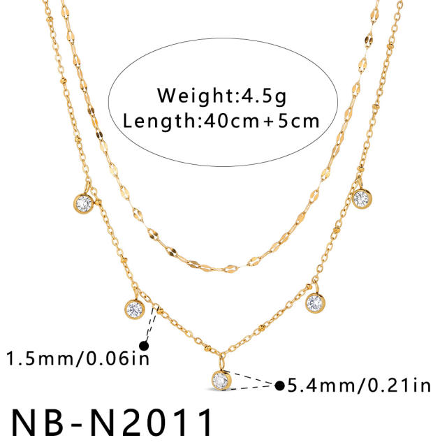 New and popular heart-shaped teardrop stainless steel necklace for women