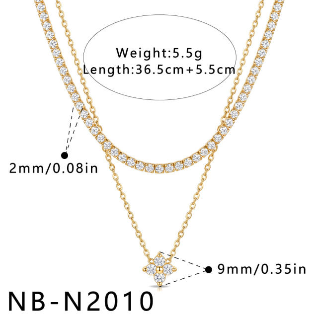 New and popular heart-shaped teardrop stainless steel necklace for women