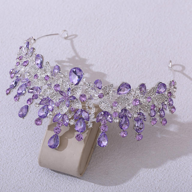Baroque-Style Bridal Crown Headpiece with Rhinestones