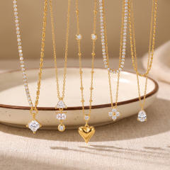 New and popular heart-shaped teardrop stainless steel necklace for women