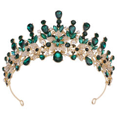 Baroque-Style Bridal Crown Headpiece with Rhinestones