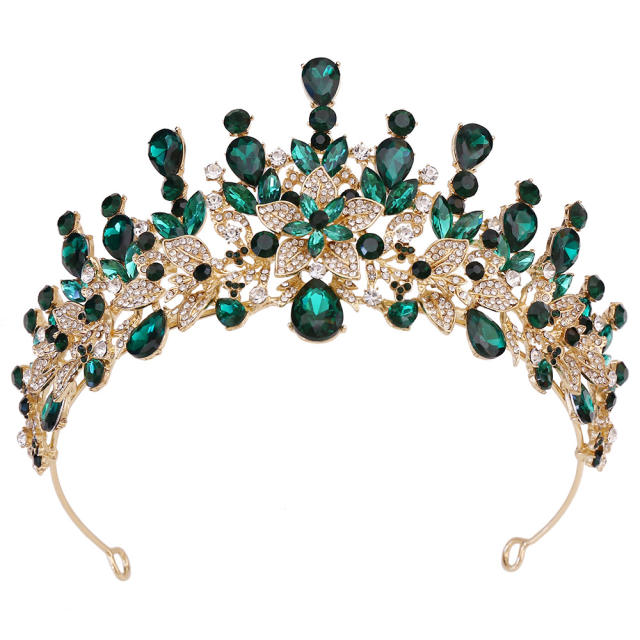 Baroque-Style Bridal Crown Headpiece with Rhinestones