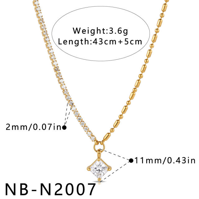 New and popular heart-shaped teardrop stainless steel necklace for women