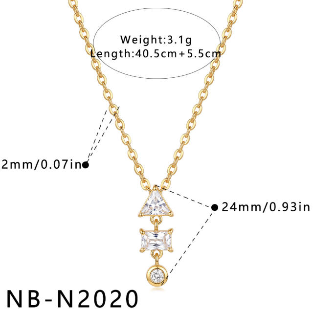 New and popular heart-shaped teardrop stainless steel necklace for women