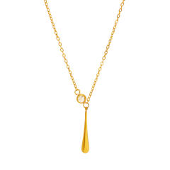 Simple heart-shaped water drop pendant necklace with zircon and pearl dainty necklace
