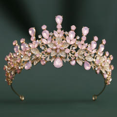 Baroque-Style Bridal Crown Headpiece with Rhinestones