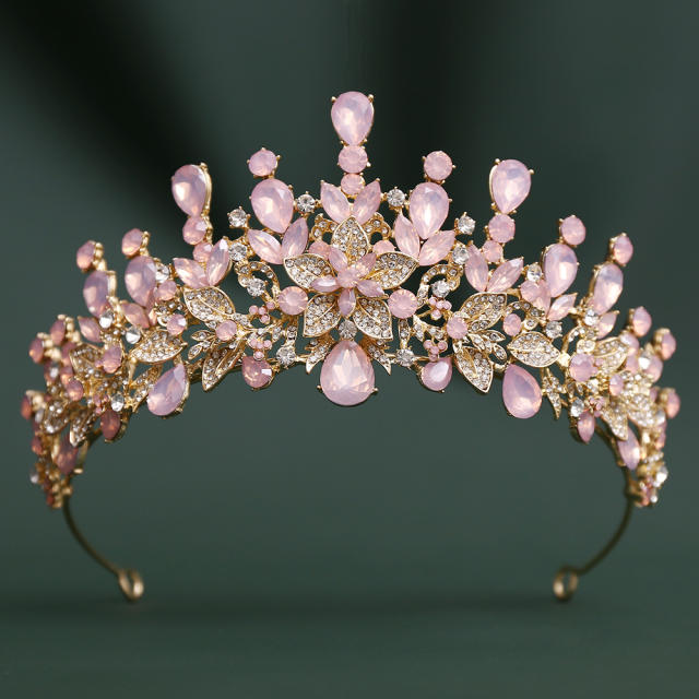 Baroque-Style Bridal Crown Headpiece with Rhinestones