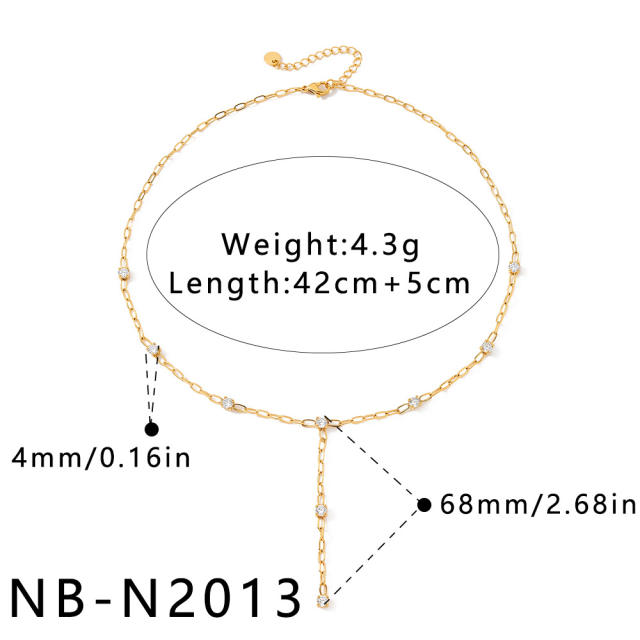 New and popular heart-shaped teardrop stainless steel necklace for women