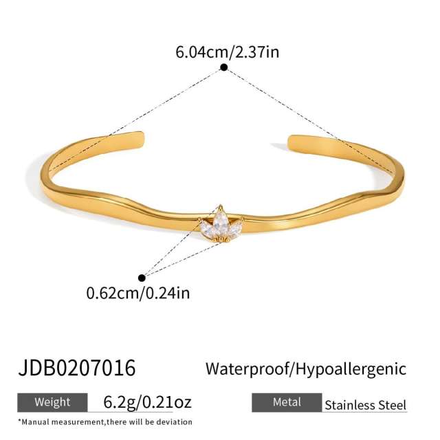 18KG delicate cubic zircon stainless steel bracelet