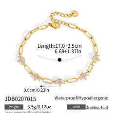 18KG delicate cubic zircon stainless steel bracelet