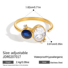 316L elegant navy blue diamond stainless steel necklace bracelet earrings set